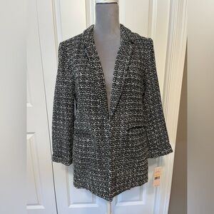 Nanette Lepore Black and White Tweed Blazer